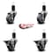 Service Caster 3'' Thermoplastic Rubber Wheel Swivel 1-5/8'' Expanding Stem Caster Set 2 Brakes, 4PK SCC-EX20S314-TPRB-2-PLB-2-158 - alternate 2